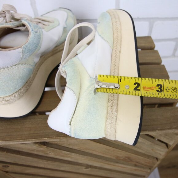 L'Agence Ivone Platform Sneakers Womens 6.5 Vintage Blue Tint Suede Nylon $298 - Picture 12 of 12